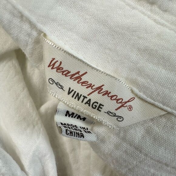 NWT Weatherproof Vintage Women’s White Short Sleeve Button Up Gauzy Dress Size M - Picture 4 of 10